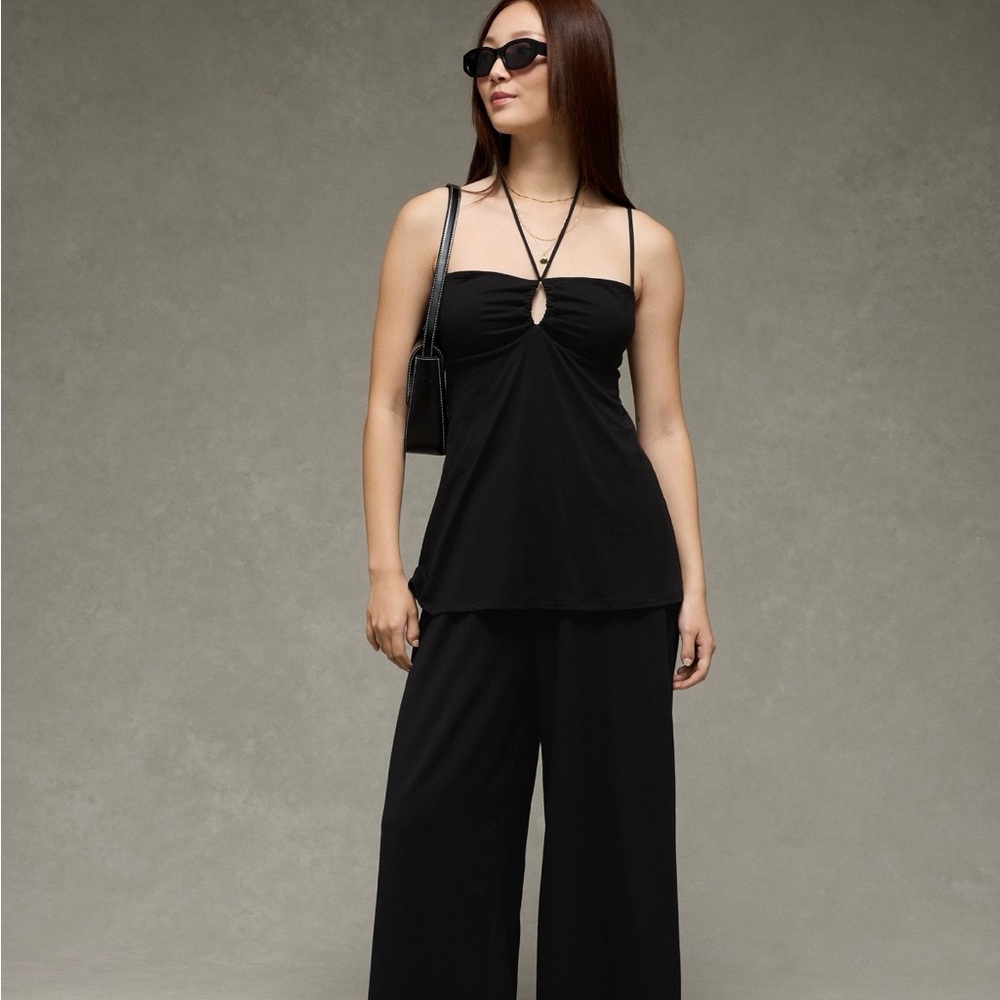 American Eagle Outfitters Black Wide Leg Jumpsuit